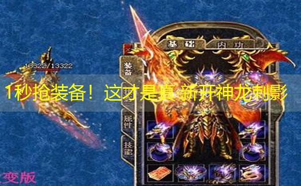 <b>1秒抢装备！这才是真·新开神龙刺影</b>