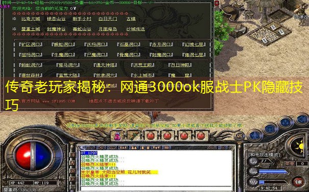 传奇老玩家揭秘：网通3000ok服战士PK隐藏技巧