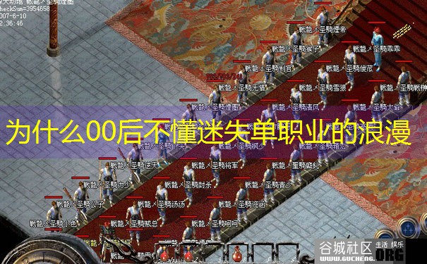 <b>为什么00后不懂迷失单职业的浪漫</b>