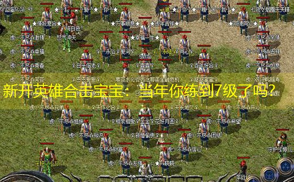 新开英雄合击宝宝：当年你练到7级了吗？