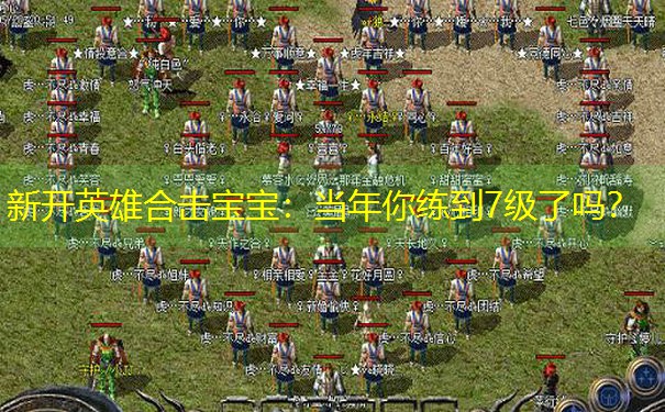 新开英雄合击宝宝：当年你练到7级了吗？